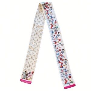 Louis Vuitton x Murakami Superflat Bandeau Scarf White Monogram Reversible